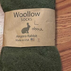 Angora Rabbit Socks - Green